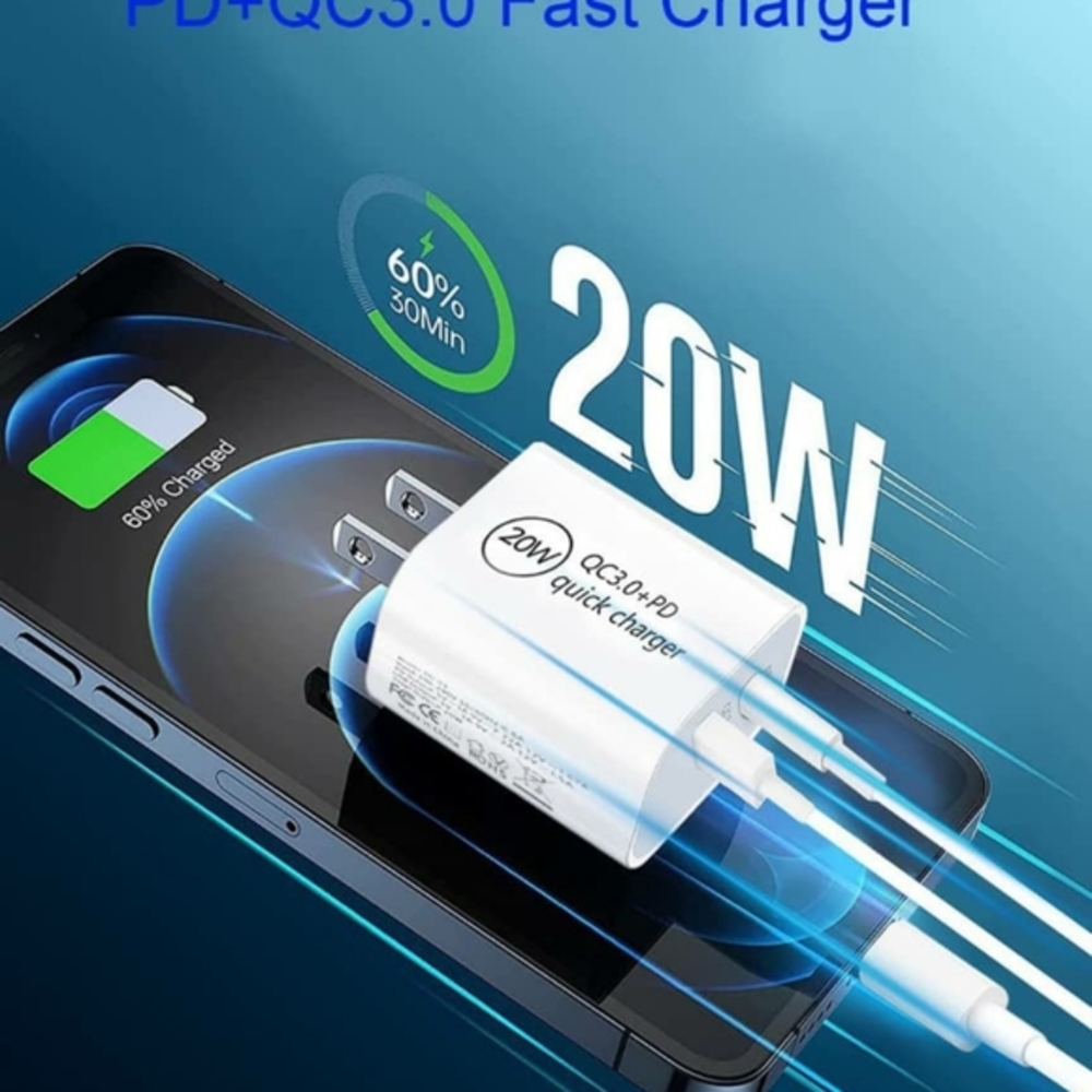 20w Quick Charger Dual Usb-c ✅ and USB. *NO CABLE included* - Picture 2 of 7